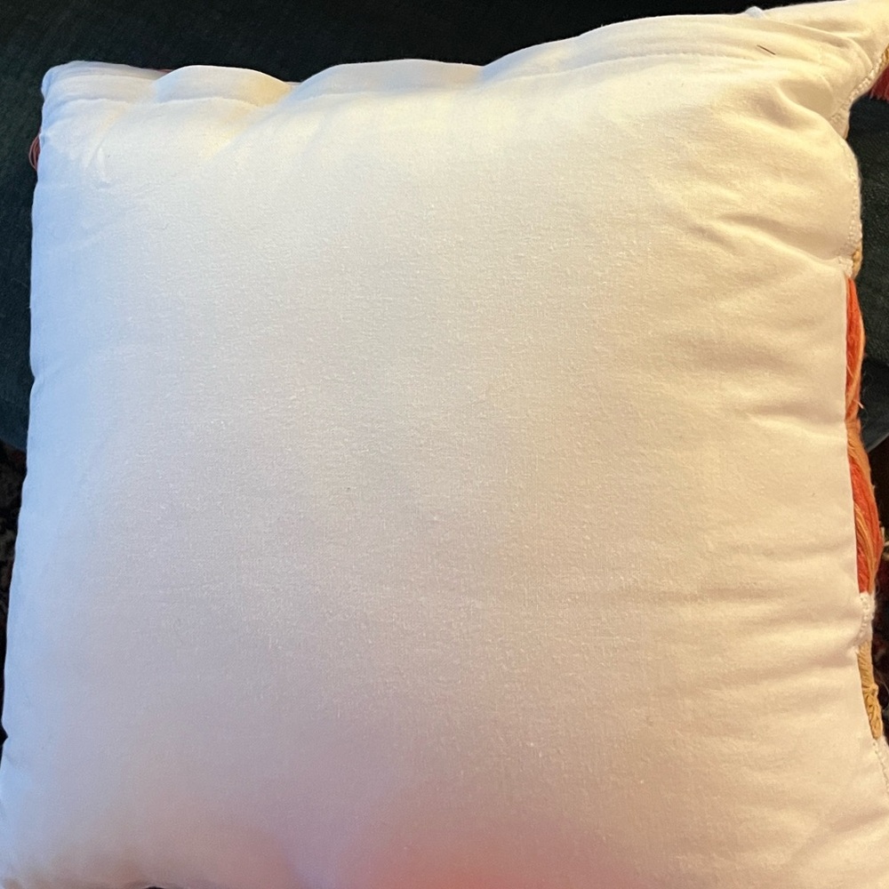 Crewel Terracotta Stunning Embroidery Pillow,Sun-Coral, Boho,l Cushion, Size 18” - Picture 6 of 8